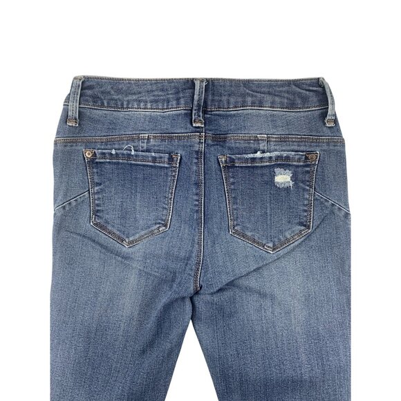 No Boundaries Juniors Distressed Skinny Jeans Medium Wash Denim Casual Size 5 - Picture 6 of 13